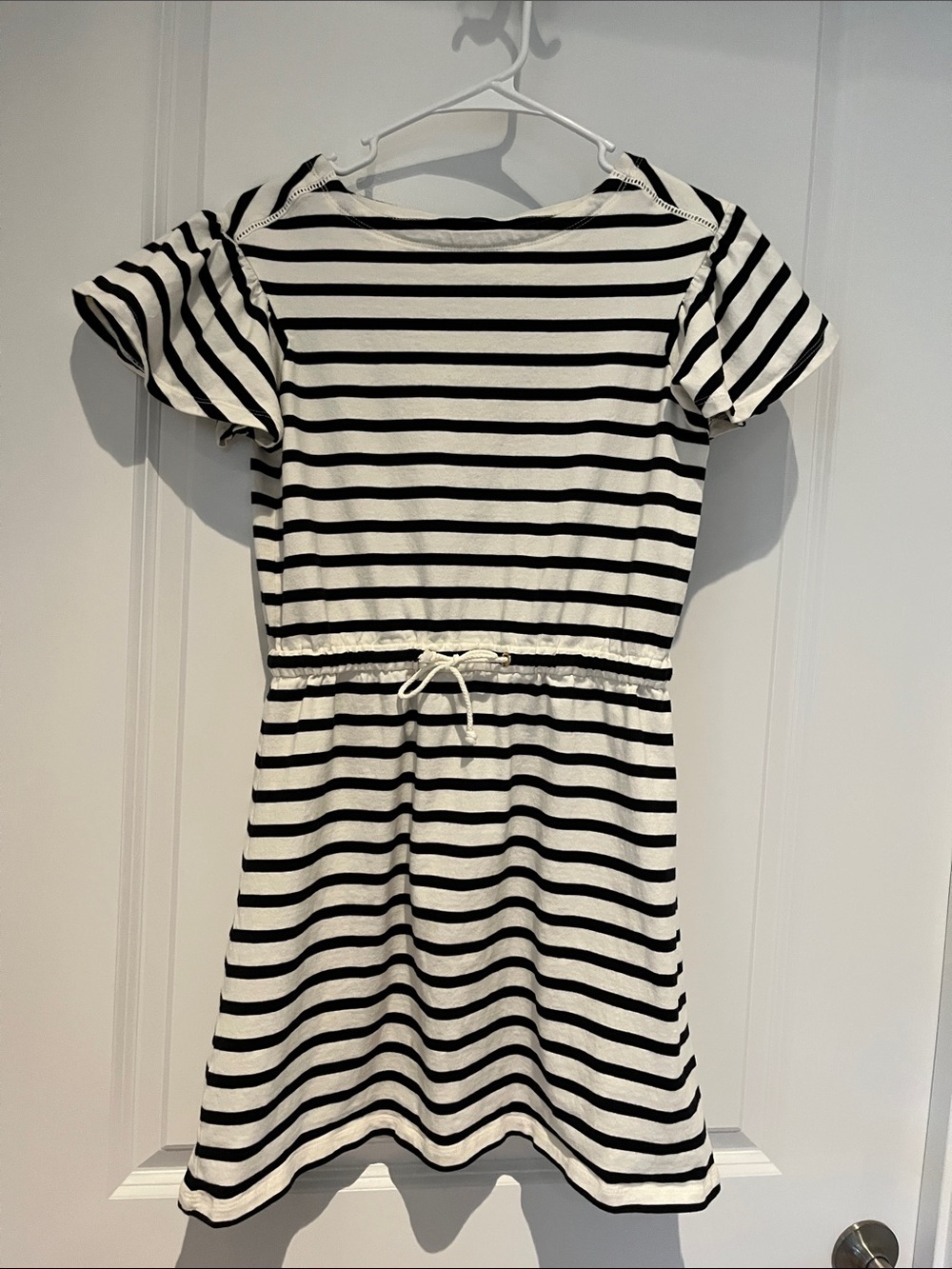 kate spade Black and White Striped Drawstring Casual Dress